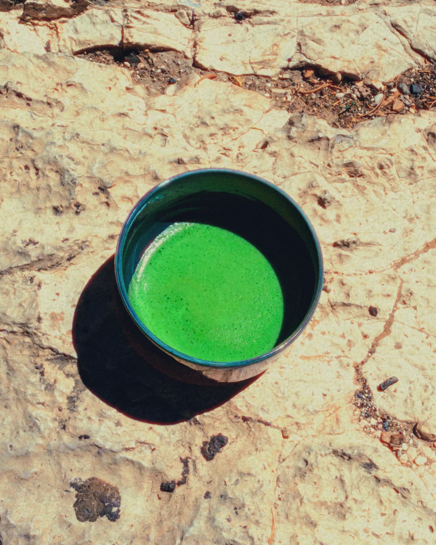 Prepared Japanese matcha in a tea bowl
